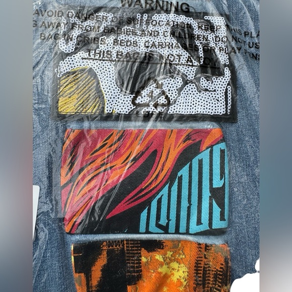 Men’s Denim Pants Graphic Print “Godspeed” Civilized Brand - Picture 4 of 5